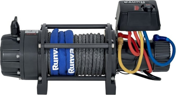 Лебедка электрическая Runva 12V 13500 lbs 6136кг / 13.5XFSR (синтетический трос) - фото