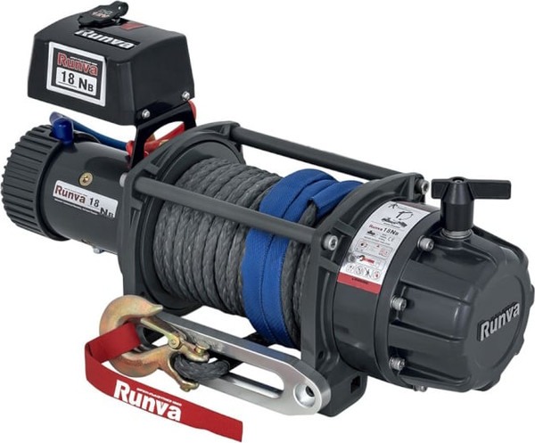 Лебедка электрическая Runva 12V 13500 lbs 6136кг / 13.5XFSR (синтетический трос)