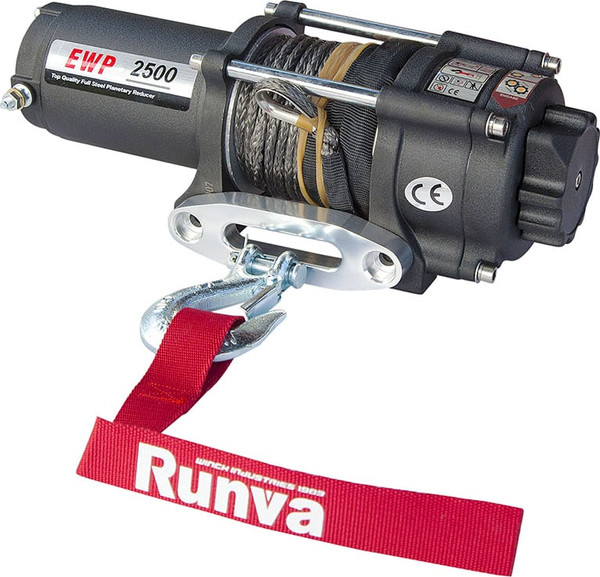 Лебедка электрическая Runva 12V 2500 lbs 1140кг / EWP2500ASR (синтетический трос) - фото