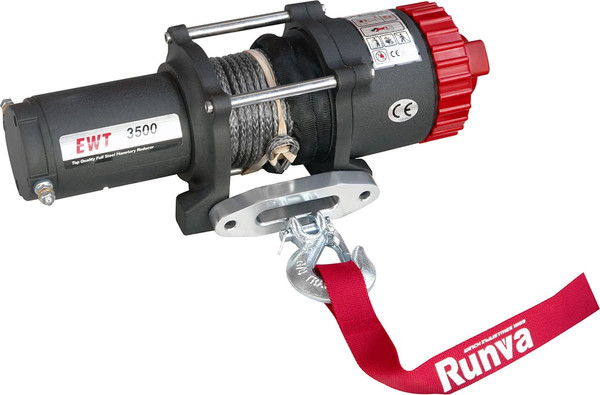 Лебедка электрическая Runva 12V 3500A lbs 1588кг / EWT3500ASR (синтетический трос) - фото