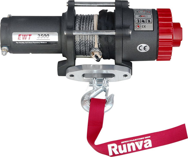 Лебедка электрическая Runva 12V 3500A lbs 1588кг / EWT3500ASR (синтетический трос)