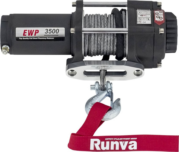 Лебедка электрическая Runva 12V 3500A lbs 1588кг / EWP3500ASR (синтетический трос) - фото