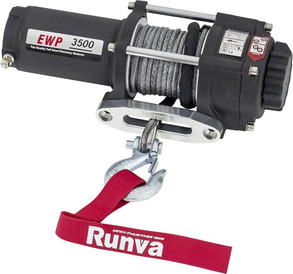 Лебедка электрическая Runva 12V 3500A lbs 1588кг / EWP3500ASR (синтетический трос)