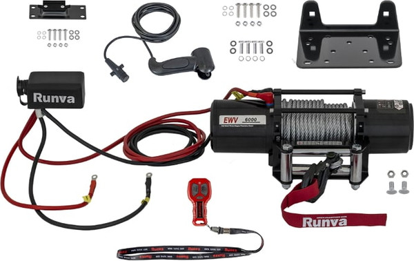 Лебедка электрическая Runva 12V Runva 6000 lbs 2722кг / EWV6000S (стальной трос)