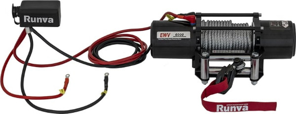 Лебедка электрическая Runva 12V Runva 6000 lbs 2722кг / EWV6000S (стальной трос)