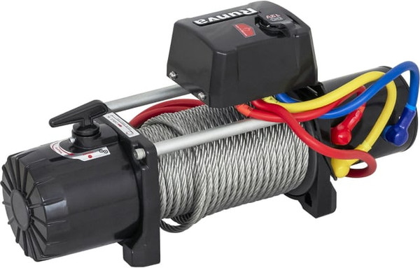 Лебедка электрическая Runva 12V 9500 lbs 4350кг / EWV9500S (стальной трос)