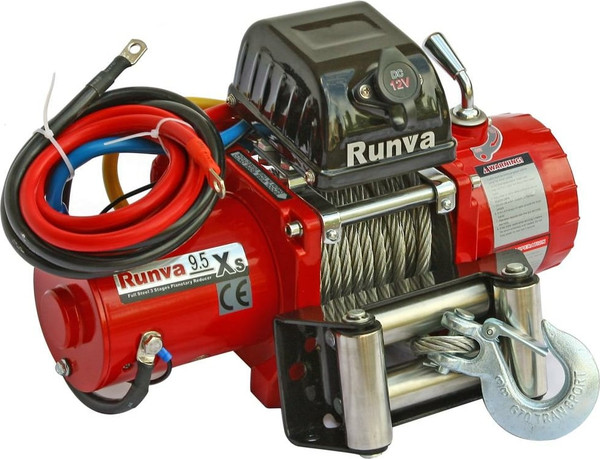 Лебедка электрическая Runva 12V 9500 lbs 4350кг / 9.5XS (стальной трос) - фото