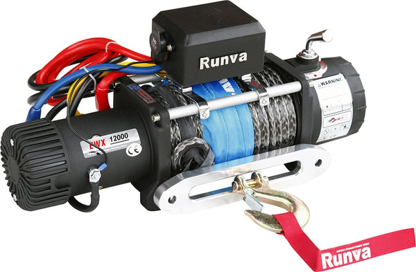 Лебедка электрическая Runva 24V 12000 lbs 5443кг / EWX12000SR24V (синтетический трос) - фото