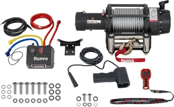 Лебедка электрическая Runva 24V 18000 lbs / EWB18000S24V (влагозащищенная, стальной тросс) - фото