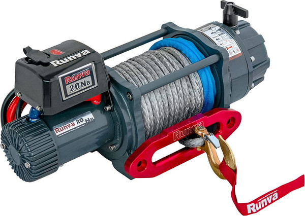 Лебедка электрическая Runva 24V 20000 lbs / EWB20000USR24V (синтетический трос) - фото