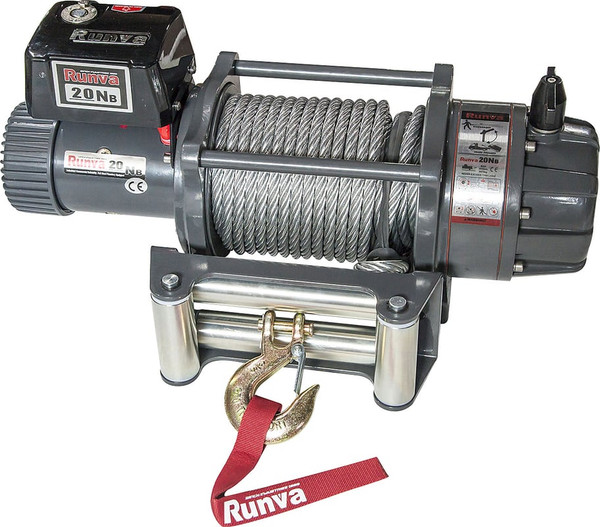Лебедка электрическая Runva 24V 20000 lbs / EWB20000U24V (влагозащищенная, стальной трос) - фото