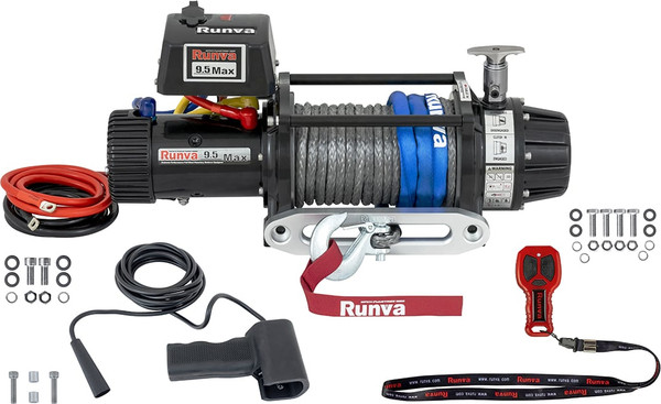 Лебедка электрическая Runva 24V 9500 lbs 4350кг / EWB9500MAX-Q-SSRMAC24V (влагозащищенная) - фото