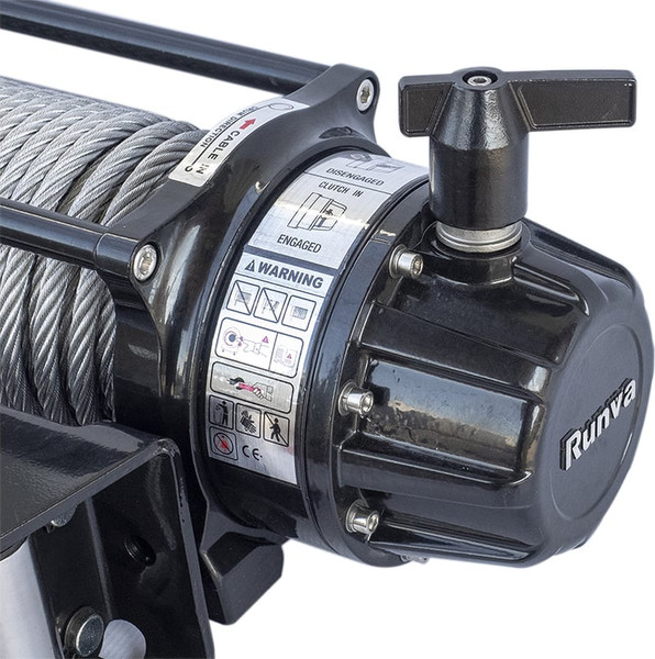 Лебедка электрическая Runva 24V 9500 lbs 4350кг / EWB9500S24V (влагозащищенная, стальной трос)