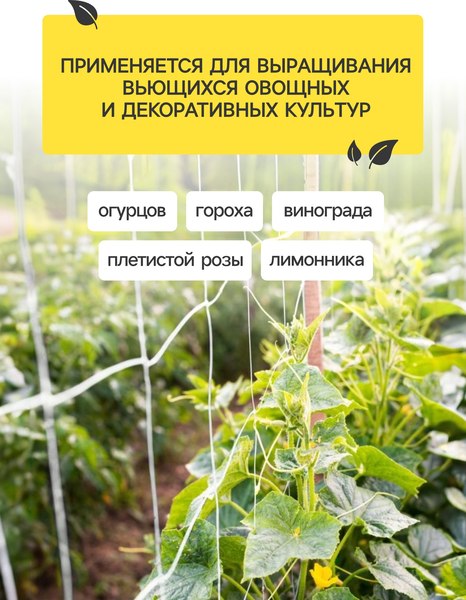 Сетка садовая GREENGO Шпалерная 10x2м ячейка 15x15см