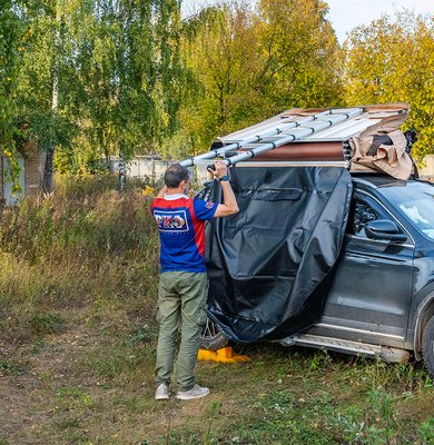 Палатка на крышу автомобиля Риф Soft RT01-140 / RIFRT011406090W (песочный/черный)