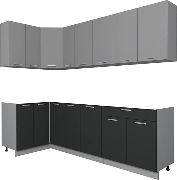 Кухонный гарнитур Интерлиния Мила Лайт 1.2x2.5 без столешницы - фото