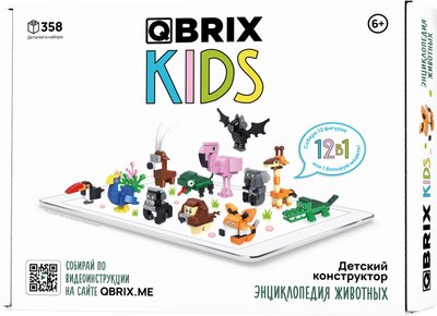 Конструктор QBRIX Kids Энциклопедия животных 12в1 30034 - фото