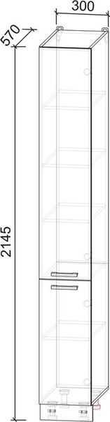 Шкаф-пенал кухонный Интерлиния Мила Лайт НШП-№1-2145