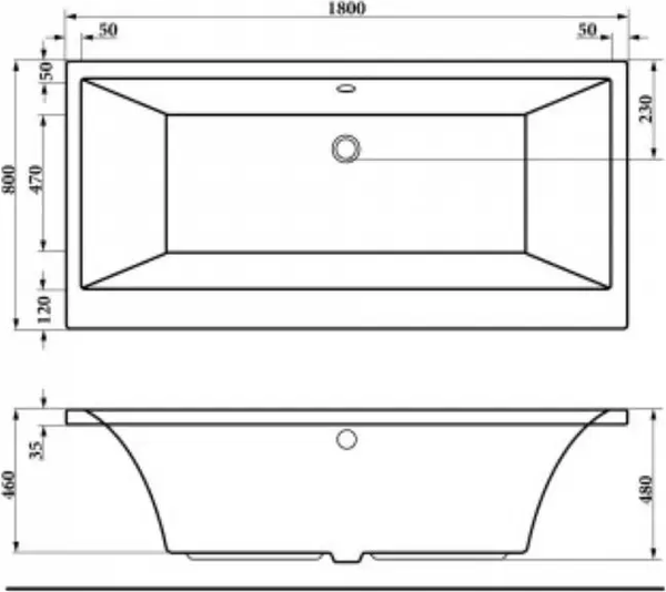 Ванна акриловая Alba Spa Kero 180x80