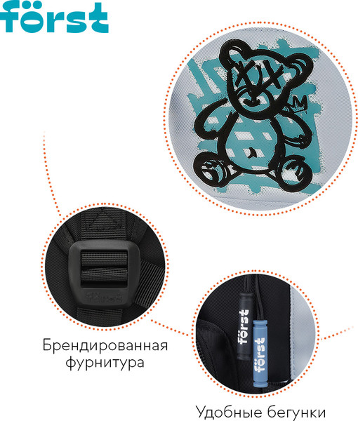 Школьный рюкзак Forst F-Teens. Crazy Emoji / FT-RM-142502