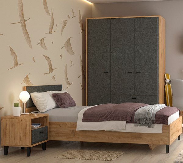 Полуторная кровать Black Red White Grace LOZ120х200 М