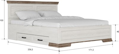 Двуспальная кровать Black Red White Marselle LOZ160х200_S М