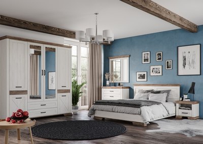 Двуспальная кровать Black Red White Marselle LOZ180х200 Д