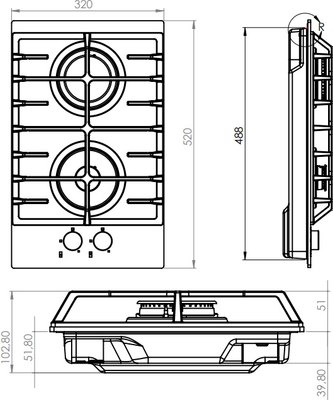 Газовая варочная панель Konigin Flash 302 BKG