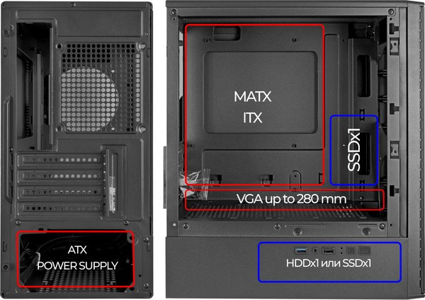 Корпус для компьютера Ginzzu CL402
