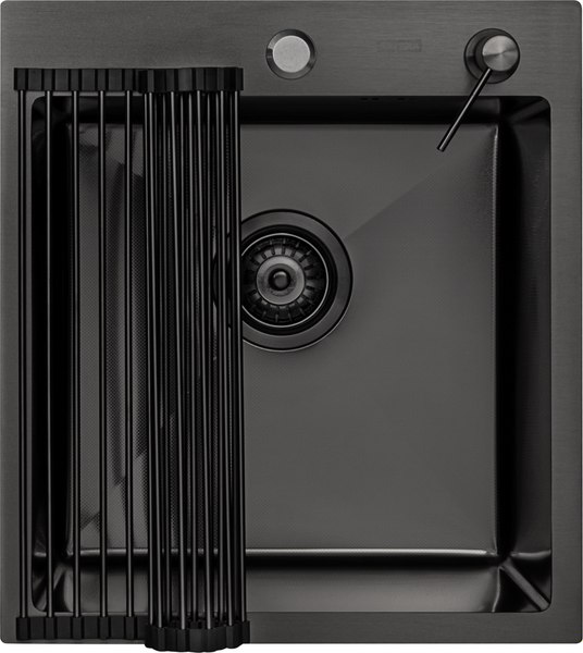 Мойка кухонная Arfeka Eco AR 45x50 + RM AR + DS AR (Black Decor Millet, с аксессуарами)