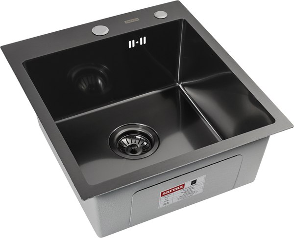 Мойка кухонная Arfeka Eco AR 45x50 + RM AR + DS AR (Black Decor Millet, с аксессуарами)