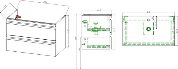 Тумба с умывальником Aquatek Вега AQ77080-MG