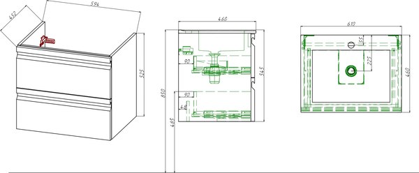 Тумба с умывальником Aquatek Вега AQ77060-LG