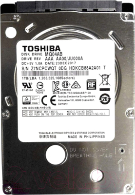 Жесткий диск Toshiba 1TB (MQ04ABF100) - фото