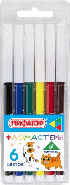 Фломастеры Пифагор Веселые питомцы / 152451 - фото