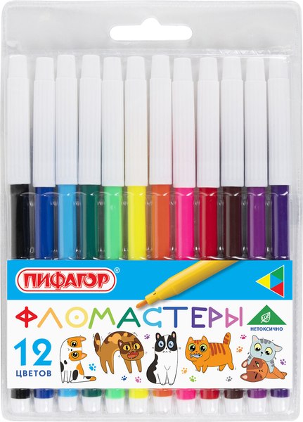 Фломастеры Пифагор Веселые питомцы / 152452 - фото