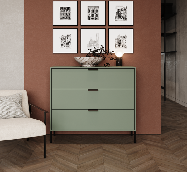 Комод Black Red White Paloma KOM3S