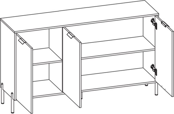 Тумба Black Red White Paloma KOM3D