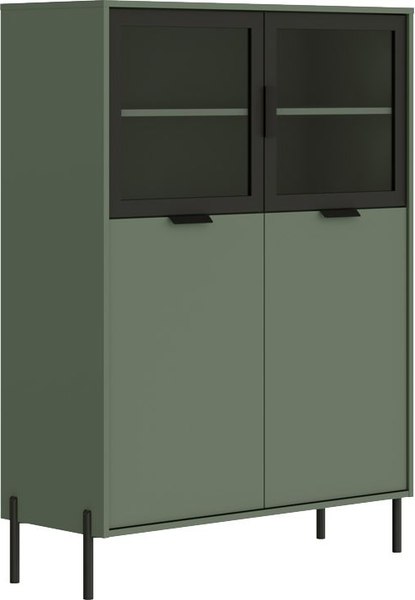 Шкаф с витриной Black Red White Paloma REG2W2D/140 - фото