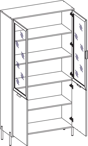 Шкаф Black Red White Paloma REG2W2D