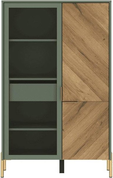 Шкаф с витриной Black Red White Siena REG1W1D/140