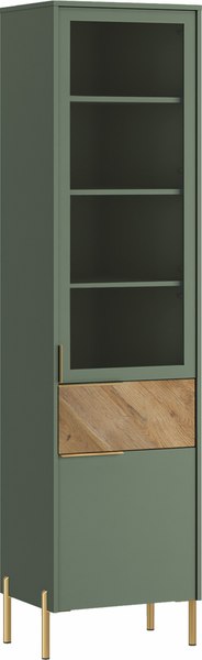 Шкаф-пенал с витриной Black Red White Siena REG1W1D1S - фото