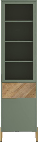 Шкаф-пенал с витриной Black Red White Siena REG1W1D1S