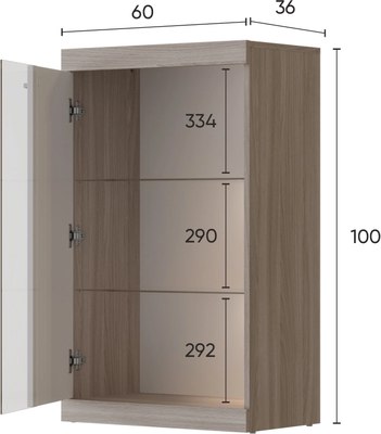 Тумба Black Red White Linn Со стеклом 100x60x36