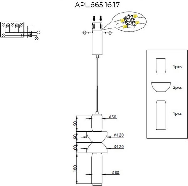 Потолочный светильник Aployt APL.665.16.17