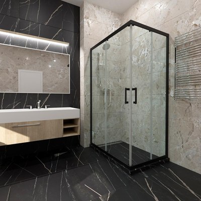 Душевой уголок Triton Фикс-Блэк 120x80 (без поддона)