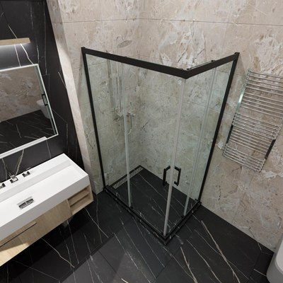 Душевой уголок Triton Фикс-Блэк 120x80 (без поддона)