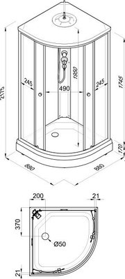 Душевая кабина Triton Узоры 88x88 А