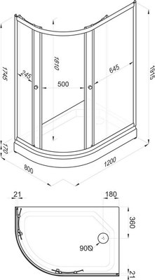 Душевой уголок Triton Коралл-Лайт 120x80 А (правосторонний)