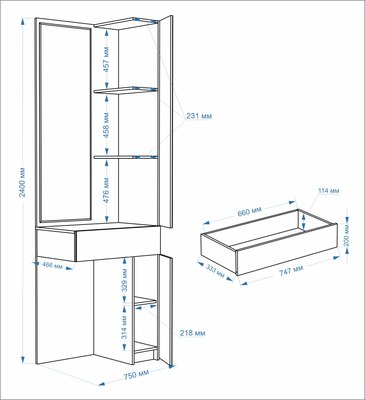 Угловое окончание для шкафа Евва Лайн 02L ЛН-TU.450.02L